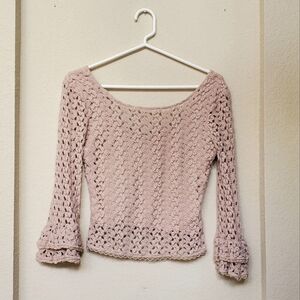 Free People L/S Crochet Top.  Size XS